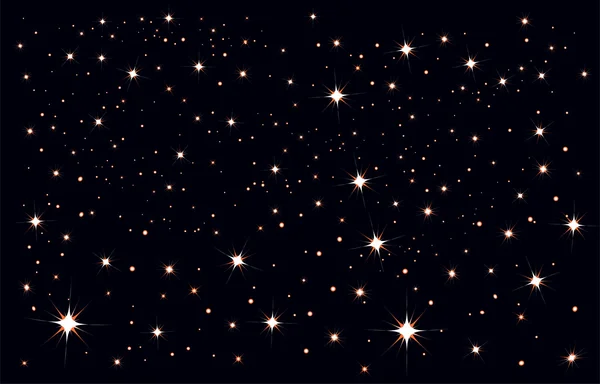 Cielo estrellado. Estrellas en el cielo nocturno — Vector de stock