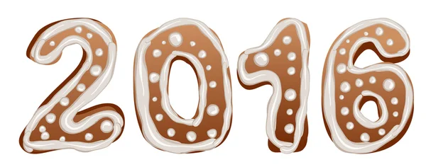 2016 Gingerbread. Bolos de Ano Novo — Vetor de Stock