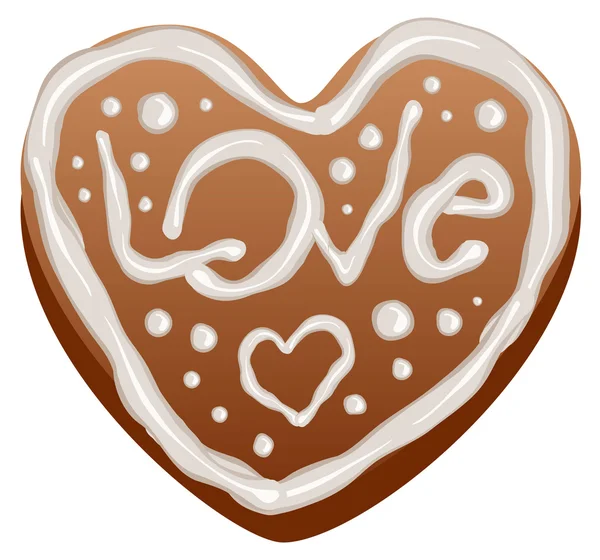 Gâteaux en pain d'épice en forme de coeur — Image vectorielle