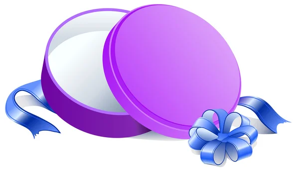 紫丸オープン ギフト ボックス — ストックベクタ