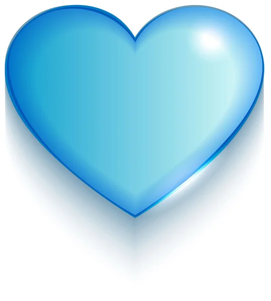 흰색 바탕에 투명 한 블루 발렌타인 심장 — 스톡 벡터