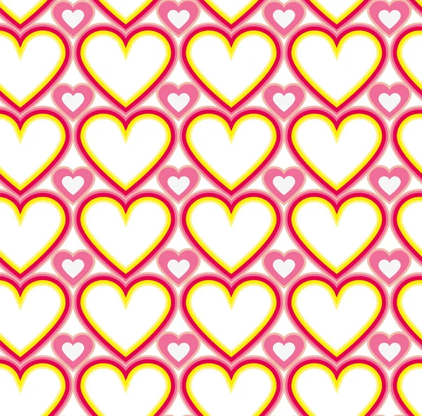 Geschenkpapier Valentinstag. Herzform nahtloser Hintergrund — Stockvektor