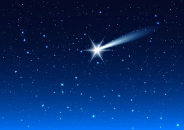 Night sky. Star drops in night sky make wish clipart