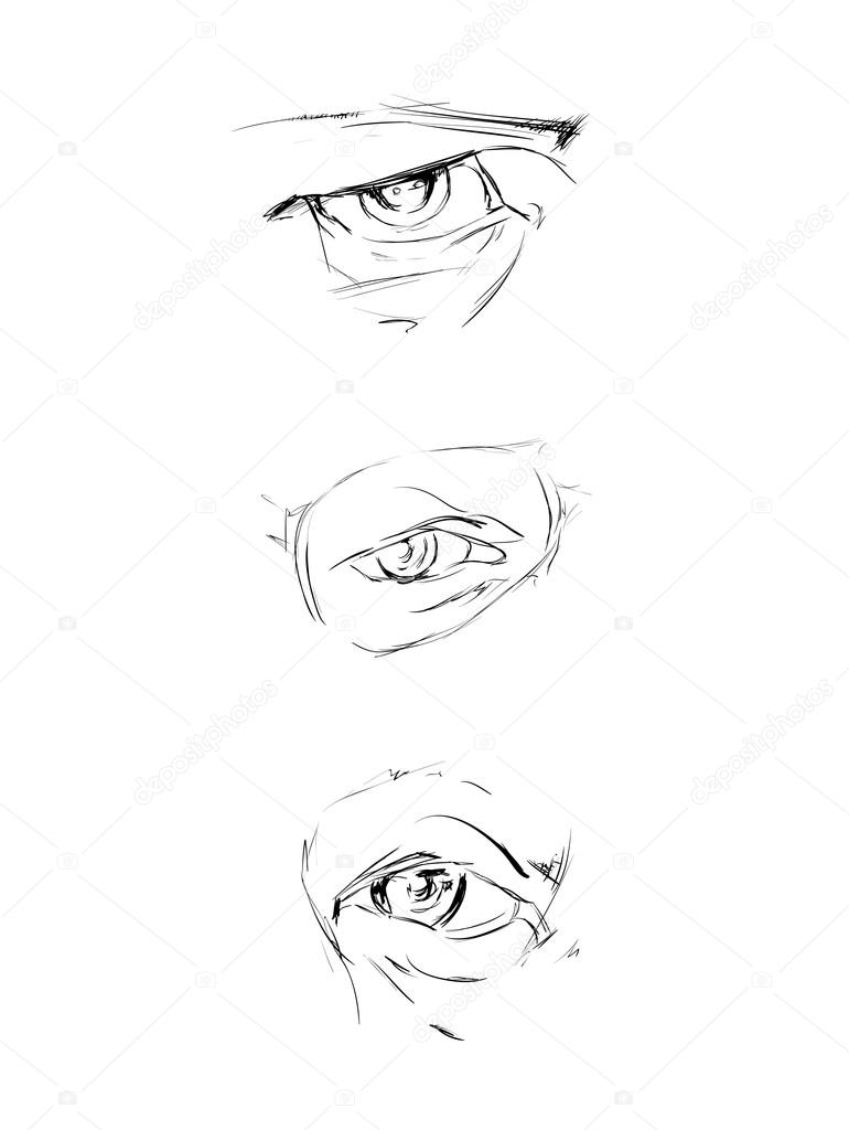 Draw Old Man Hand Drawing Old Mans Eyes With Glasses On A