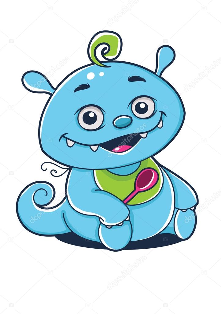 Light Blue Alien character vector illustration © DesignWolf (#5094903)