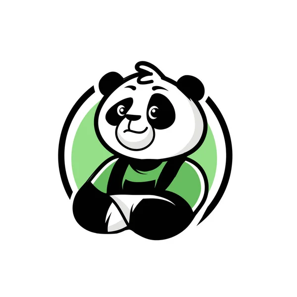 Colored Vector Icon Panda Workwear — Stock Vector