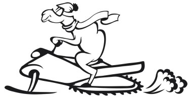 motosiklet sürüş karikatür deve