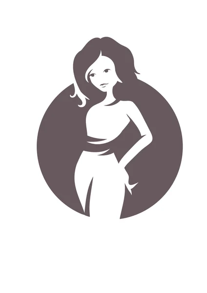 Silueta de chica — Vector de stock