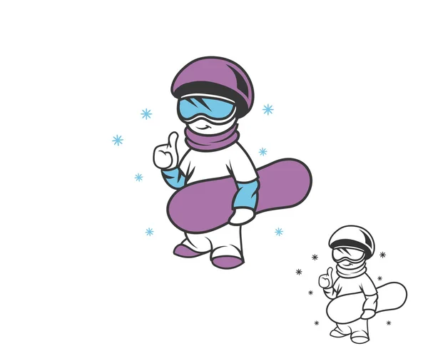 Boy snowboarder isolated — ストックベクタ