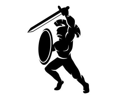 Roman soldier silhouette clipart