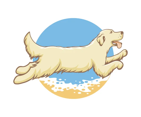 Dog of the sea emblem — Stok Vektör