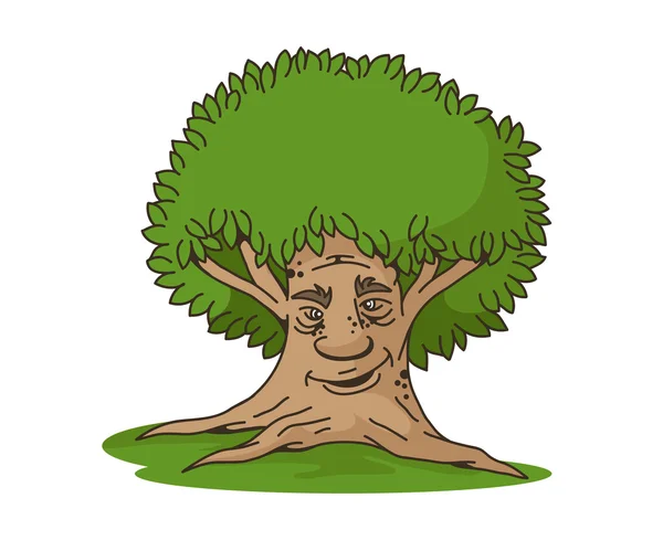 Улыбающееся сказочное дерево — стоковый вектор
