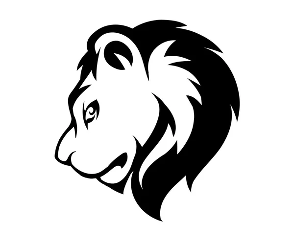 Visage stylisé du lion isolé — Image vectorielle