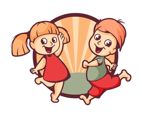 Szczęśliwe dzieci projektowanie logo Ilustracja Stockowa