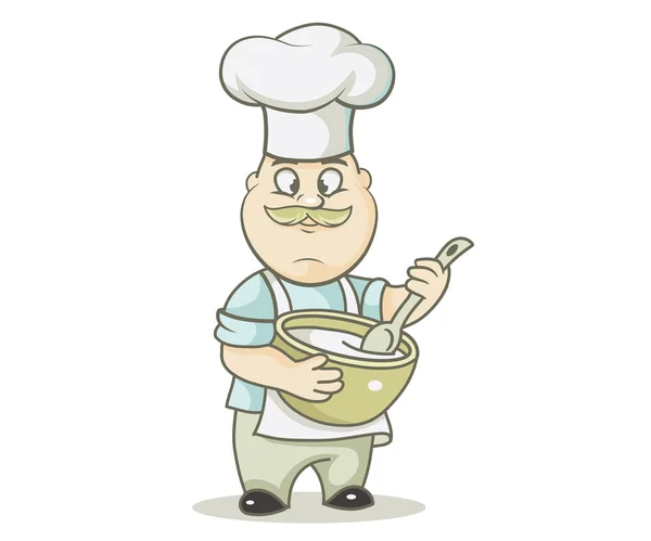 Szef kuchenka mieszania ciasta — Wektor stockowy