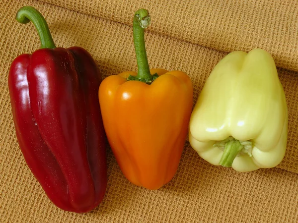 Three sweet peppers — Stock Photo, Image