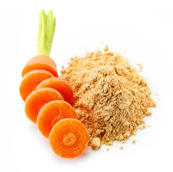 Mucchio di polvere di carota essiccata — Foto Stock