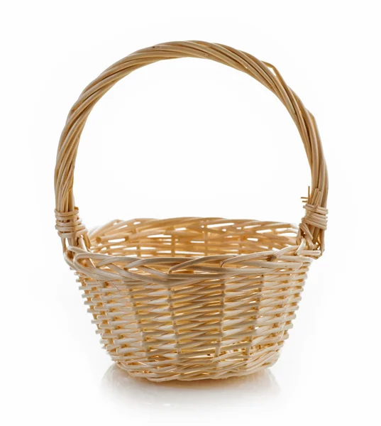 Wooden basket on white background — Stock Photo, Image