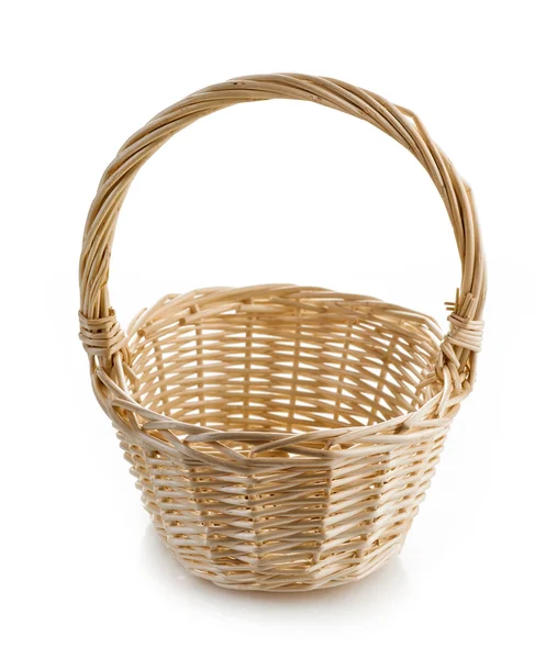 Wooden basket on white background — Stock Photo, Image