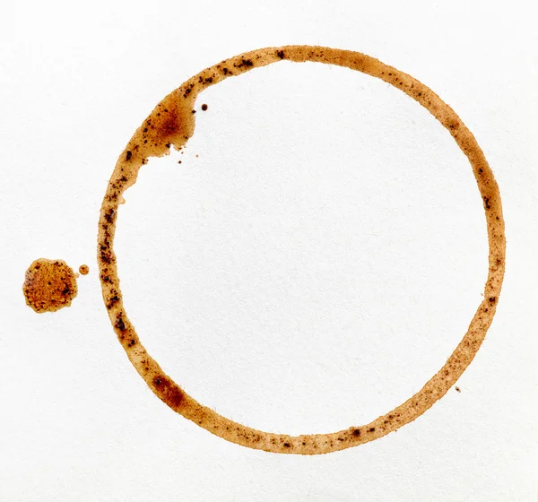 Coffee stain on white paper — Stock Photo, Image