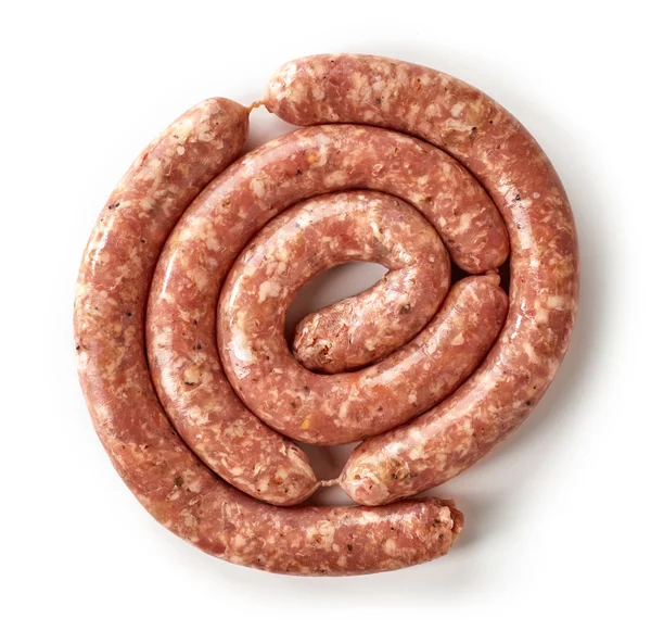 Fresh raw ground meat sausages — Stock Photo, Image