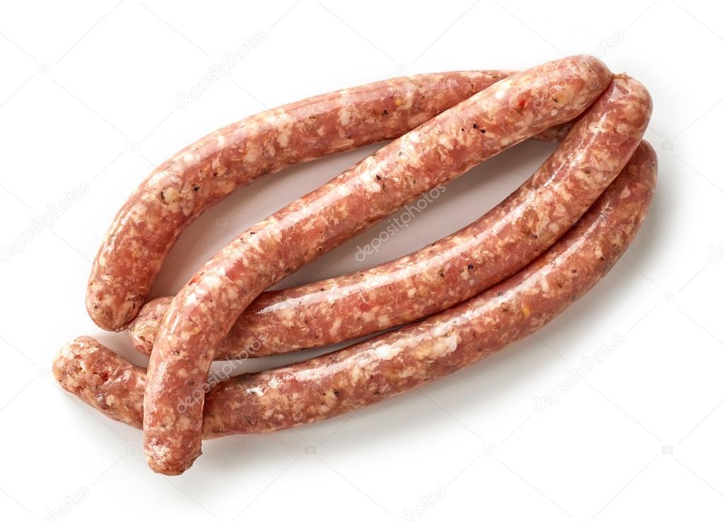 Fresh raw ground meat sausages Stock Photo by ©magone 109595006