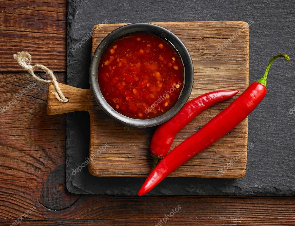 Red hot chili sauce Stock Photo by ©magone 111772120