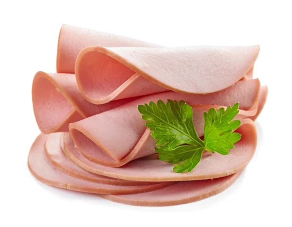 Sliced boiled sausage — Stock Photo, Image