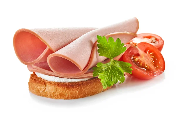 Sliced boiled sausage — Stock Photo, Image