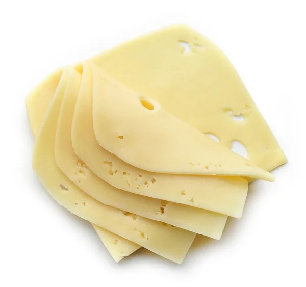 Cheese slices on white background — Stock Photo, Image