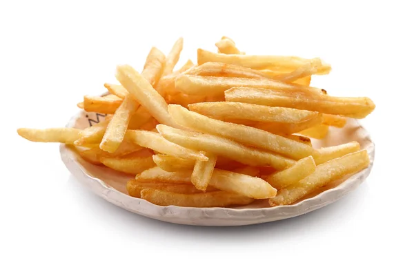 Pommes frites på vit bakgrund — Stockfoto