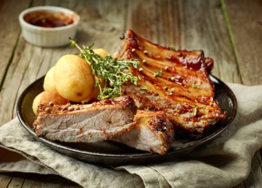 grilled pork ribs clipart