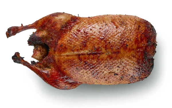 Freshly Roasted Duck Roast Isolated White Background Top View — Stock Photo, Image