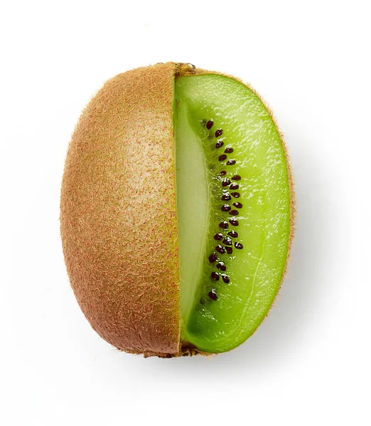 Fructe Proaspete Suculente Kiwi Izolate Fundal Alb Vedere Sus — Fotografie, imagine de stoc