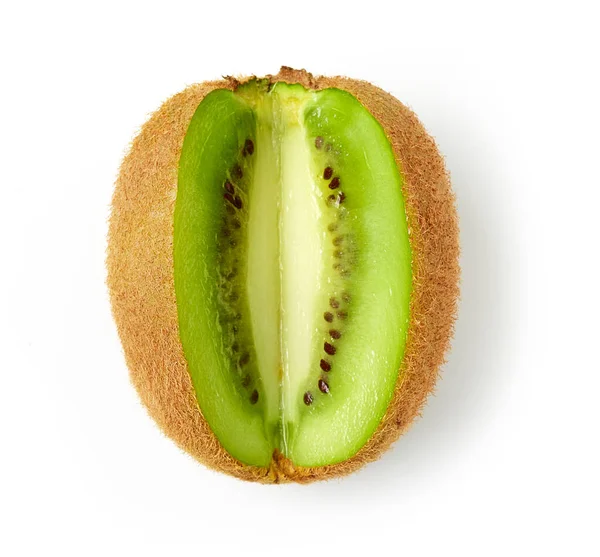 Fructe Proaspete Suculente Kiwi Izolate Fundal Alb Vedere Sus — Fotografie, imagine de stoc