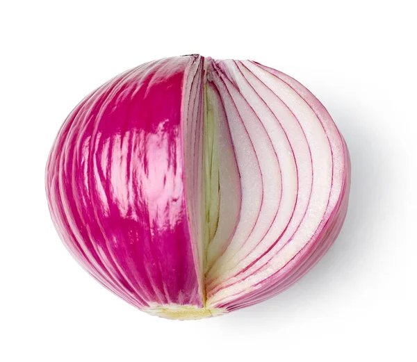 Fresh Red Onion Isolated White Background Top View — Stock Photo, Image