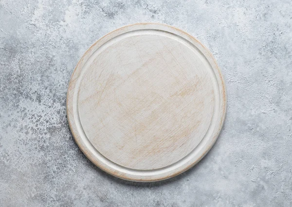 Empty White Wooden Cutting Board Kitchen Table Top View — Stock Photo, Image