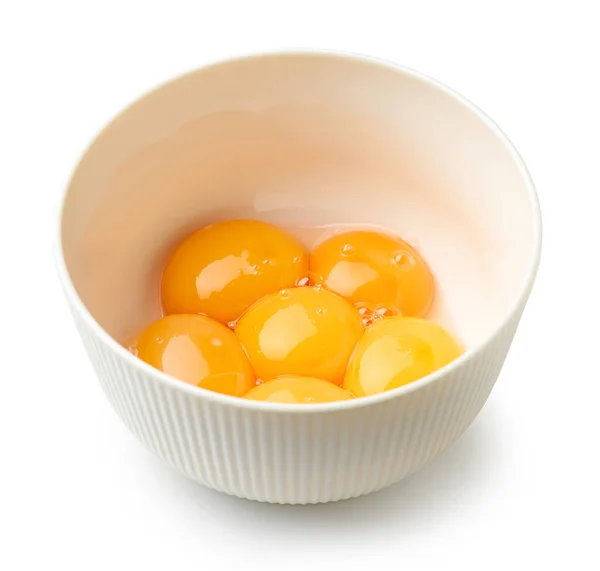 蛋黄碗 用于在白底上分离奶油 — 图库照片