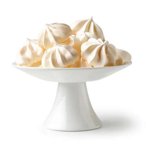 Meringue Koekjes Cake Staan Geïsoleerd Witte Achtergrond — Stockfoto