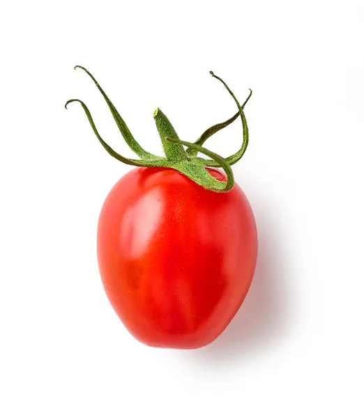Färsk Röd Körsbär Tomat Isolerad Vit Bakgrund Ovanifrån — Stockfoto