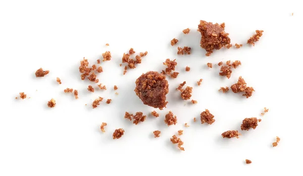 Шоколадне Печиво Крихти Макро Ізольовані Білому Тлі Вид Зверху — стокове фото