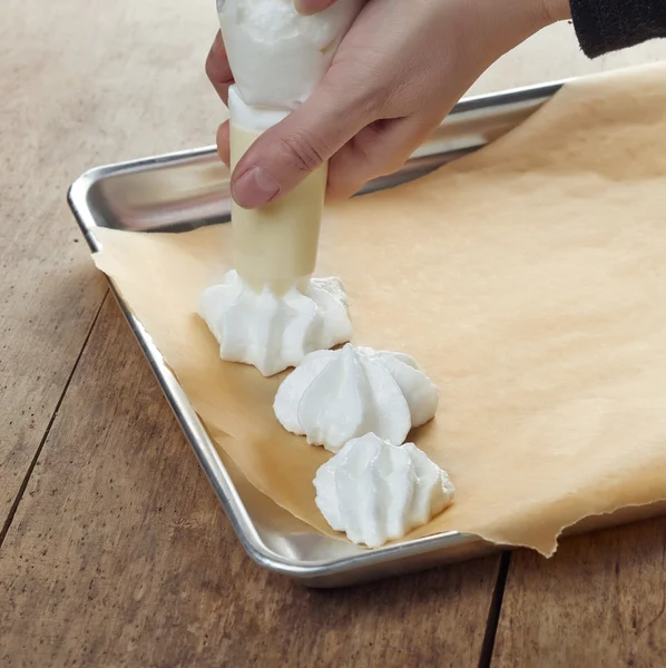 Making meringue cookies — Stock Photo, Image