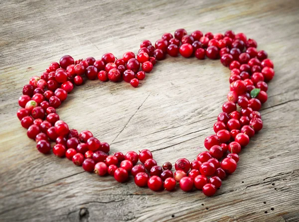 Heart shape of fresh berries — Stock Photo, Image