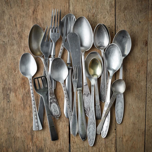 Old silver tableware — Stock Photo, Image