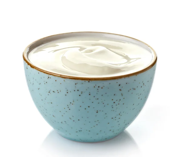 Kom van Griekse yoghurt — Stockfoto