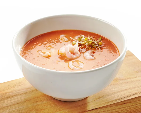 Cuenco de sopa de crema de tomate — Foto de Stock