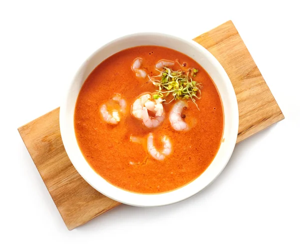 Чаша супа с томатным кремом — стоковое фото