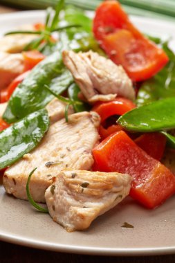 Tavuk eti ve sebze tabağı