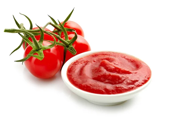 Tál paradicsom szósz, és ketchup — Stock Fotó