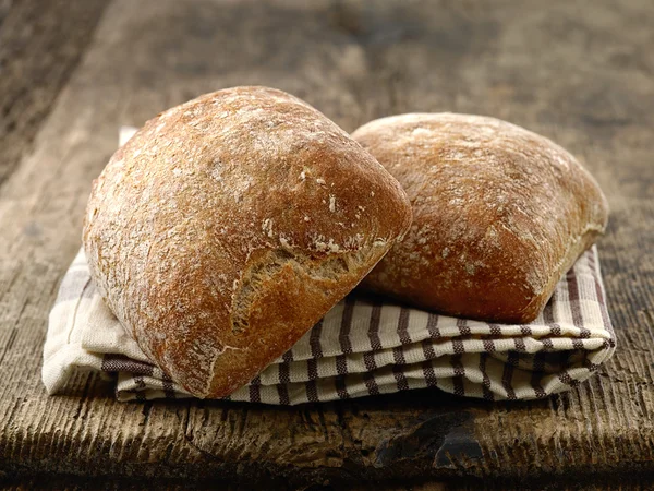 Iki ciabatta ekmeği buns — Stok fotoğraf